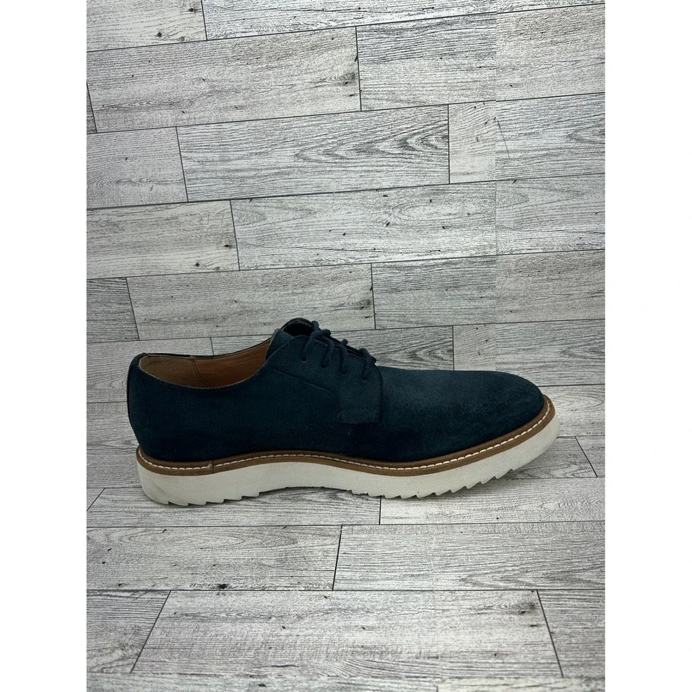 Clarks Craftmaster Mens Navy‎ Suede Derby Shoes Lace Up Casual Dress Size 8M